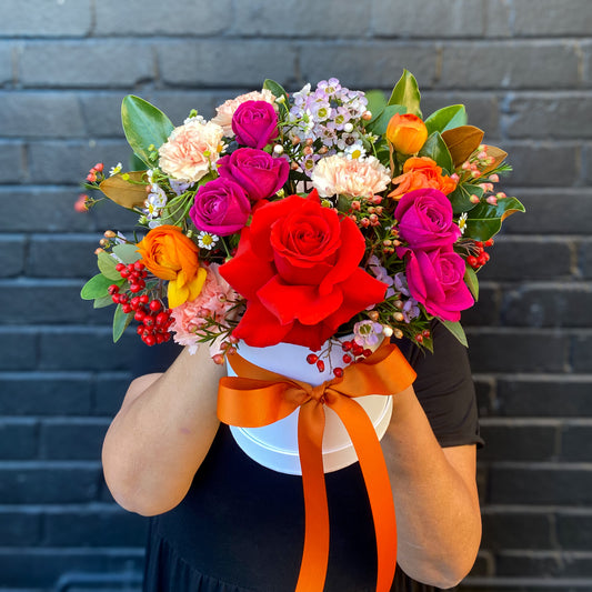 Cherished Hatbox Arrangement