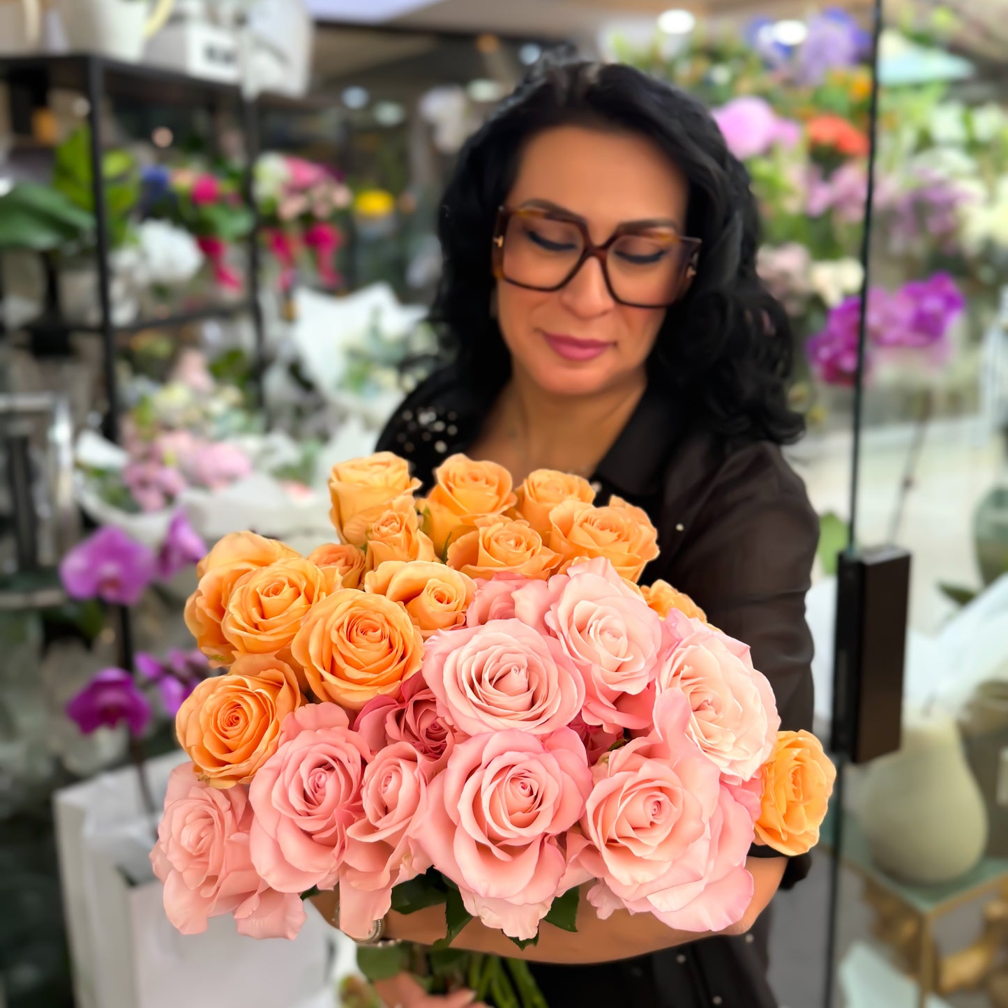 Coloured Rose Bouquet