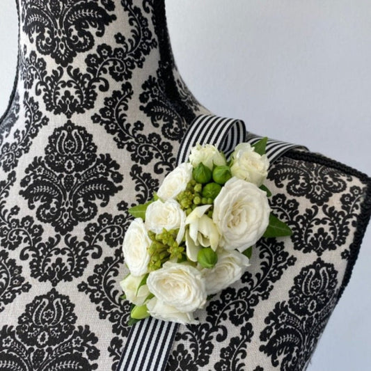 floral jewels - wrist corsage & buttonholes - Perrotts Florists