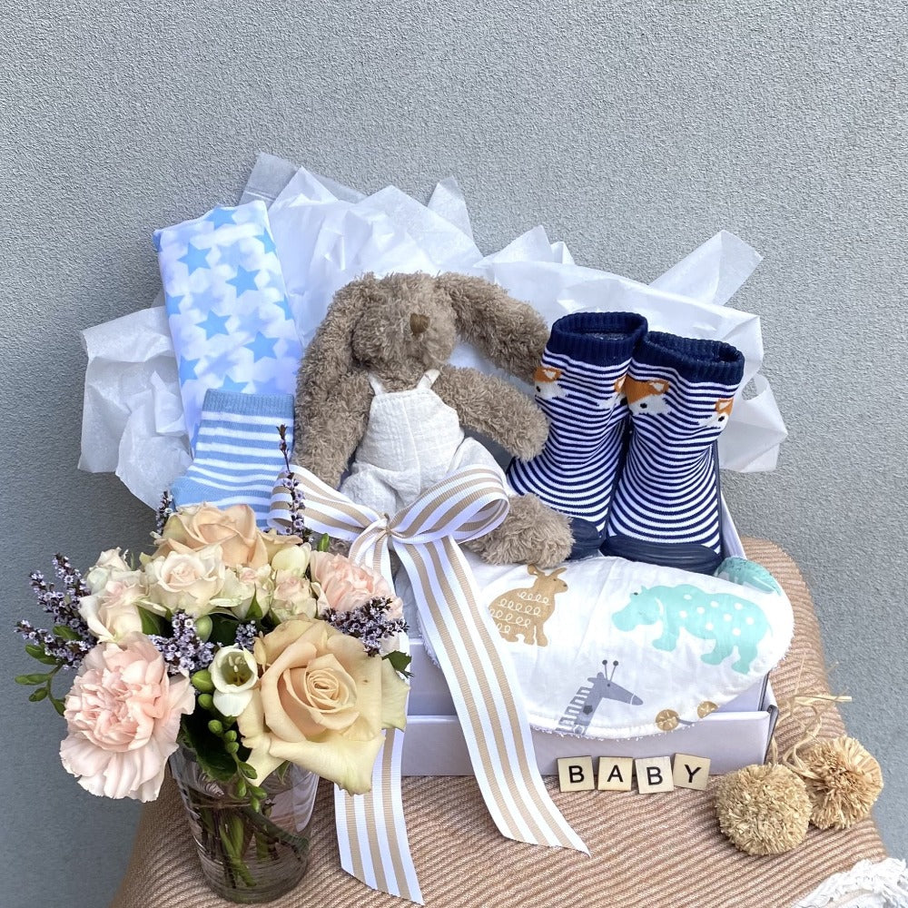 The 'New Arrival' Baby Boy Hamper - Perrotts Florists