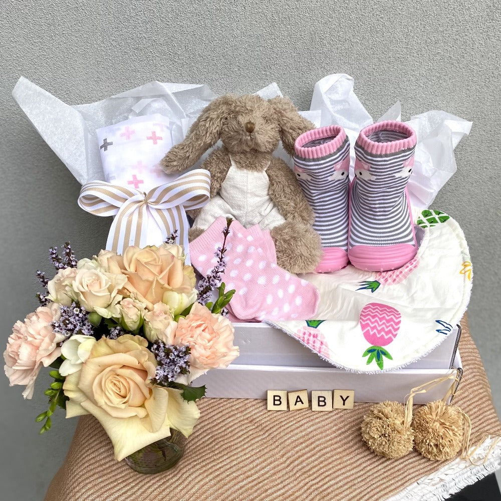 The 'New Arrival' Baby Girl Hamper - Perrotts Florists